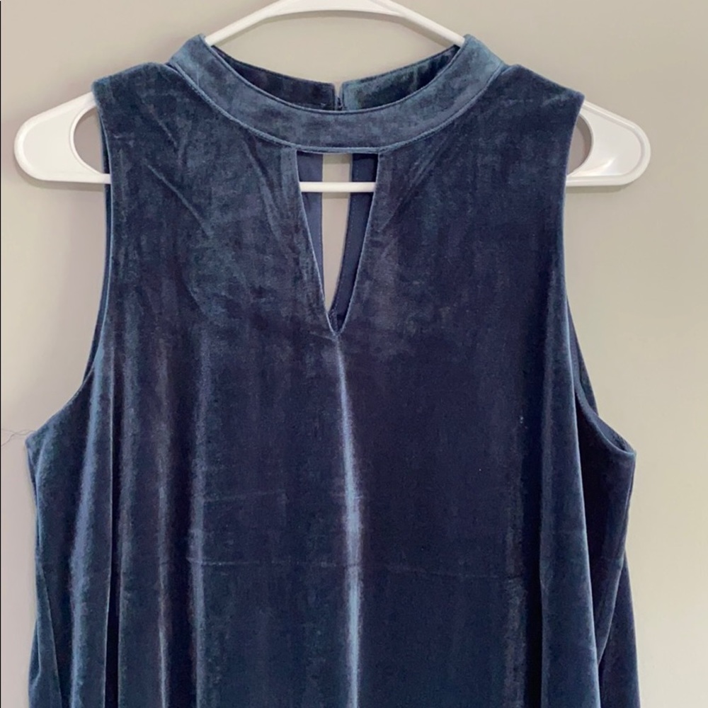 Blue velvet dress